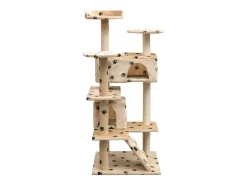 Árvore para gatos c/ postes arranhadores sisal 125 cm bege