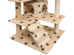 Árvore para gatos c/ postes arranhadores sisal 125 cm bege