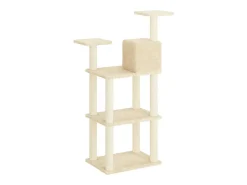 Árvore para gatos c/ postes arranhadores sisal 118,5 cm creme