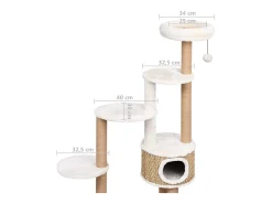 Árvore para gatos c/ postes e almofadão 148 cm erva marinha