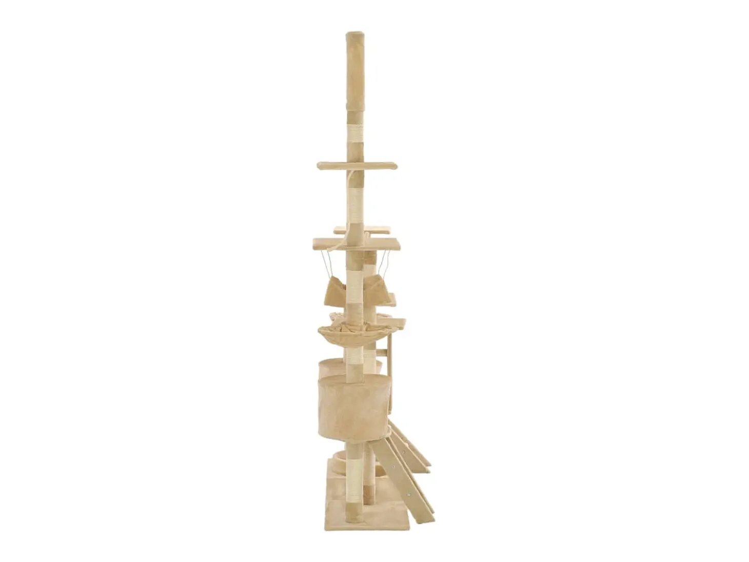 Árvore para gatos c/ postes arranhadores sisal 230-250 cm bege