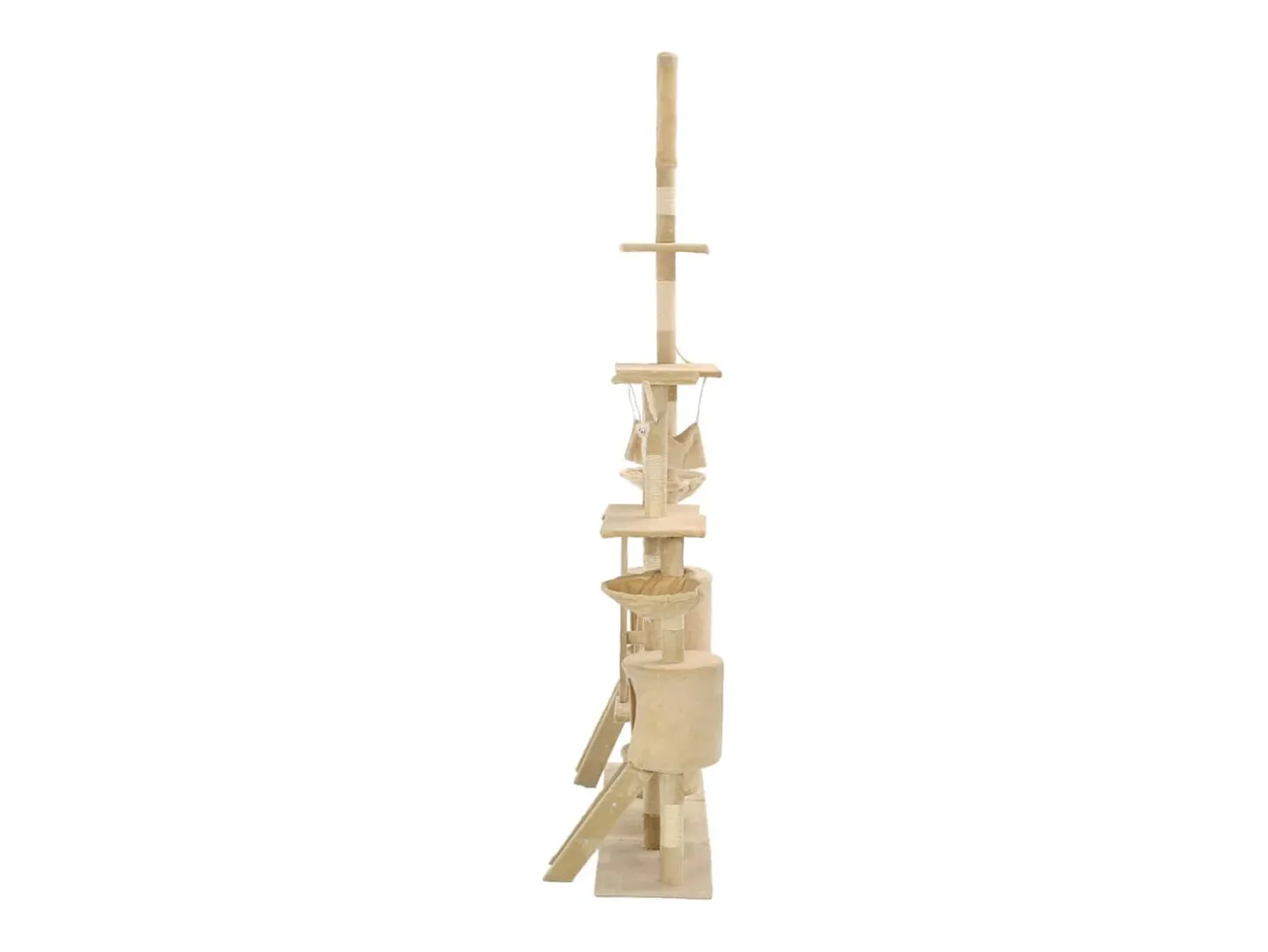 Árvore para gatos c/ postes arranhadores sisal 230-250 cm bege