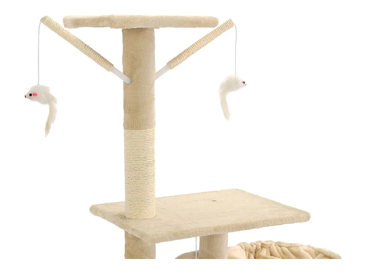 Árvore para gatos c/ postes arranhadores sisal 230-250 cm bege