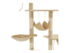 Árvore para gatos c/ postes arranhadores sisal 230-250 cm bege