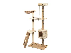 Árvore para gatos c/ postes arranhadores sisal 150 cm bege