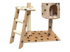 Árvore para gatos c/ postes arranhadores sisal 150 cm bege