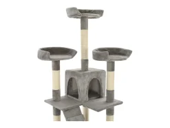 Árvore para gatos c/ postes arranhadores sisal 170 cm cinzento