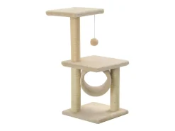 Árvore para gatos c/ postes arranhadores sisal 65 cm bege