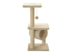 Árvore para gatos c/ postes arranhadores sisal 65 cm bege