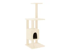 Árvore para gatos c/ postes arranhadores sisal 104 cm cor creme