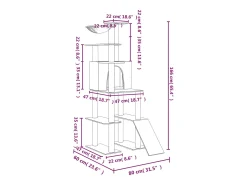 Árvore para gatos c/ postes arranhadores sisal 166 cm cor creme