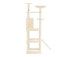 Árvore para gatos c/ postes arranhadores sisal 166 cm cor creme