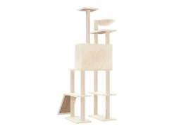 Árvore para gatos c/ postes arranhadores sisal 166 cm cor creme