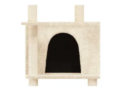 Árvore para gatos c/ postes arranhadores sisal 166 cm cor creme