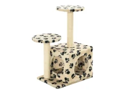 Árvore para gatos c/postes arranhadores sisal 60 cm bege