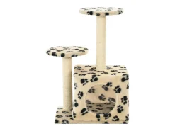 Árvore para gatos c/postes arranhadores sisal 60 cm bege
