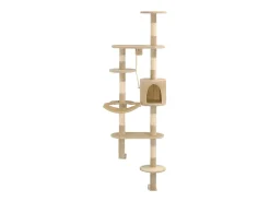 Árvore para gatos de parede c/ arranhadores sisal 194 cm bege