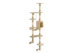Árvore para gatos de parede c/ arranhadores sisal 194 cm bege