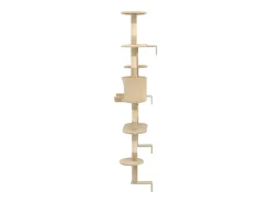 Árvore para gatos de parede c/ arranhadores sisal 194 cm bege