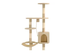 Árvore para gatos de parede c/ arranhadores sisal 194 cm bege