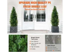 Árvores Artificiais, SucceBuy, Pacote de 2 Á‌rvores Topiárias Artificiais de Cedro de 120 CM, Resistentes aos Raios UV para Decoração Interior/Exterior
