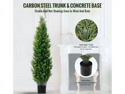 Árvores Artificiais, SucceBuy, Pacote de 2 Á‌rvores Topiárias Artificiais de Cedro de 120 CM, Resistentes aos Raios UV para Decoração Interior/Exterior