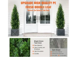 Árvores Artificiais, SucceBuy, Pacote de 2 Á‌rvores Topiárias Artificiais de Cedro de 150 CM, Resistentes aos Raios UV para Decoração Interior/Exterior