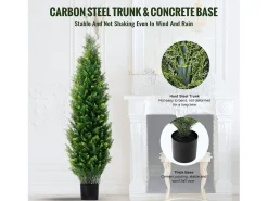 Árvores Artificiais, SucceBuy, Pacote de 2 Á‌rvores Topiárias Artificiais de Cedro de 150 CM, Resistentes aos Raios UV para Decoração Interior/Exterior
