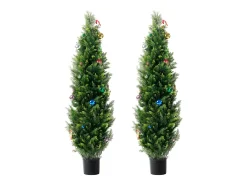 Árvores Artificiais, SucceBuy, Pacote de 2 Á‌rvores Topiárias Artificiais de Cedro de 150 CM, Resistentes aos Raios UV para Decoração Interior/Exterior