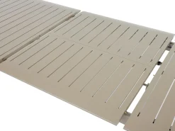 Sala de jantar de jardim em alumínio: uma mesa extensível C.205/286.5 cm e 10 cadeiras empilháveis - Taupe - MACILA da MYLIA