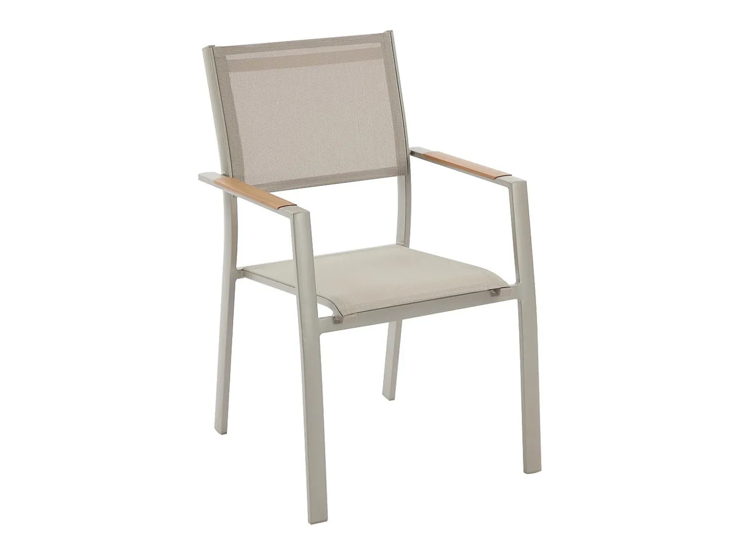 Sala de jantar de jardim em alumínio: uma mesa extensível C.205/286.5 cm e 10 cadeiras empilháveis - Taupe - MACILA da MYLIA