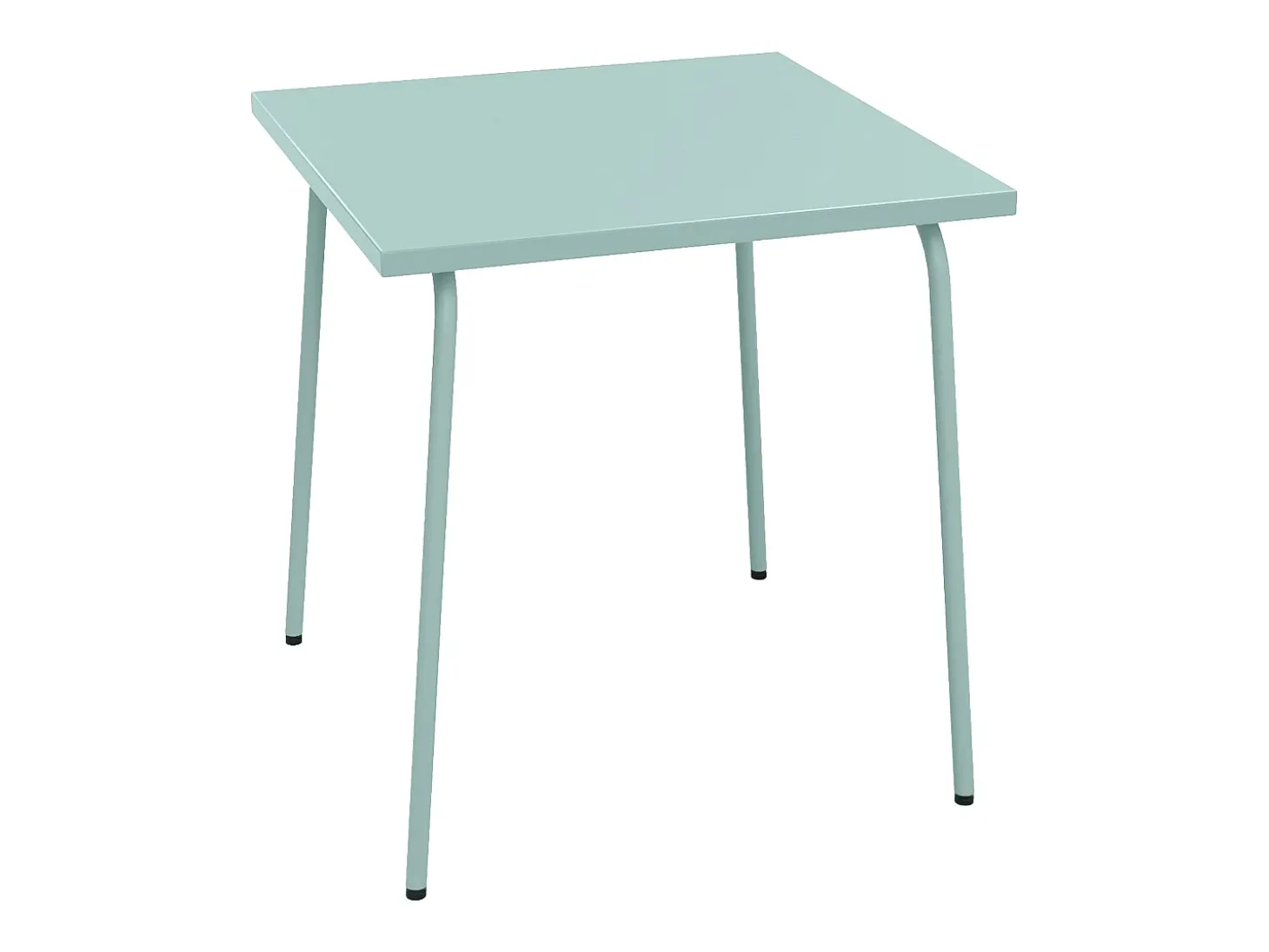 Sala de jantar de jardim em metal - uma mesa C.70 cm e 2 cadeiras empilháveis - Verde amêndoa - MIRMANDE da MYLIA