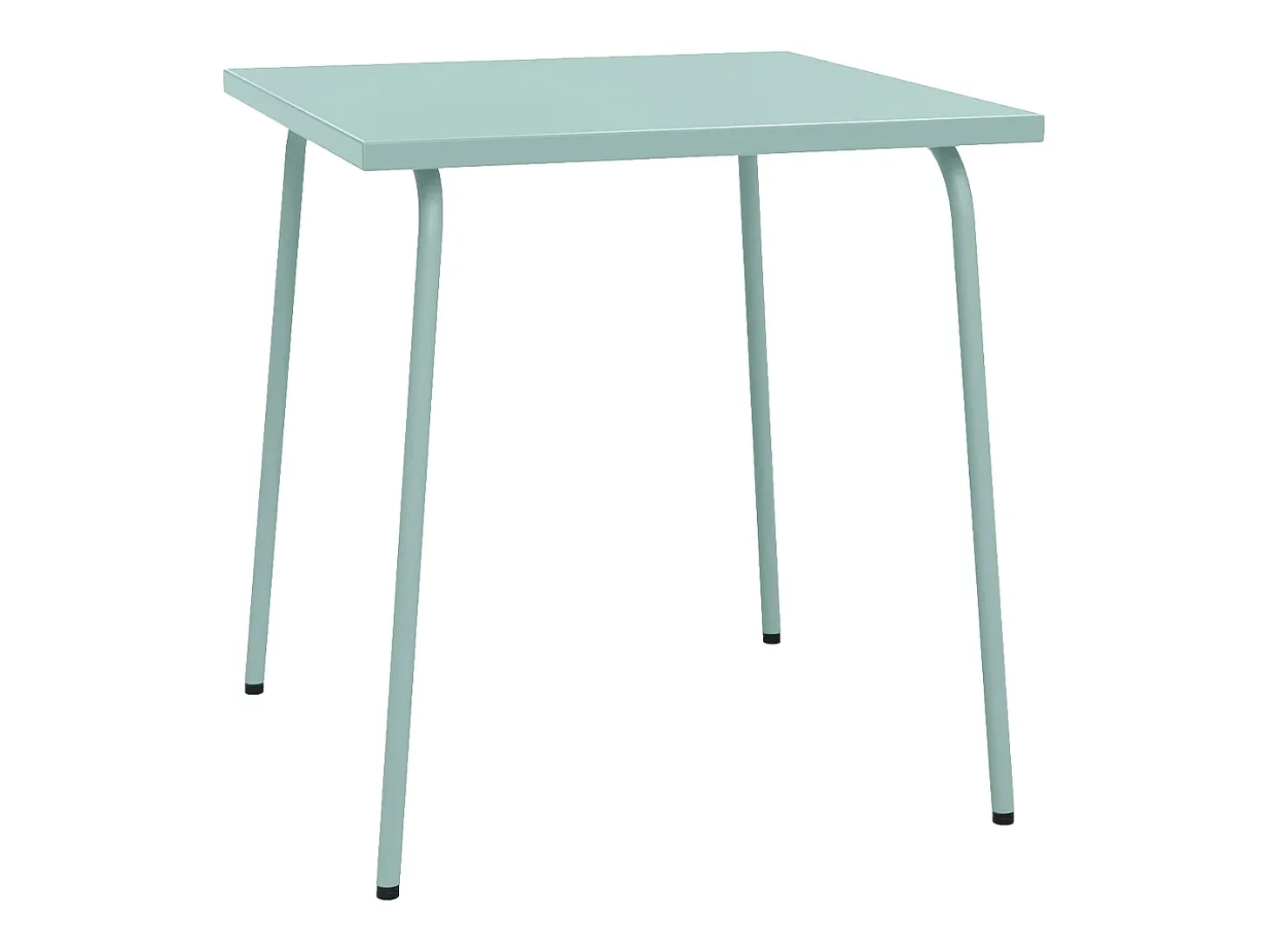 Sala de jantar de jardim em metal - uma mesa C.70 cm e 2 cadeiras empilháveis - Verde amêndoa - MIRMANDE da MYLIA