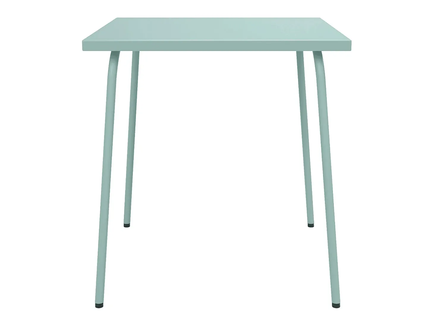 Sala de jantar de jardim em metal - uma mesa C.70 cm e 2 cadeiras empilháveis - Verde amêndoa - MIRMANDE da MYLIA