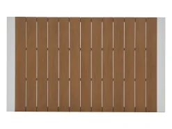 Sala de jantar de jardim em alumínio: uma mesa C.150 cm, 4 cadeirões e 1 banco - Natural claro e branco - NYROS de MYLIA