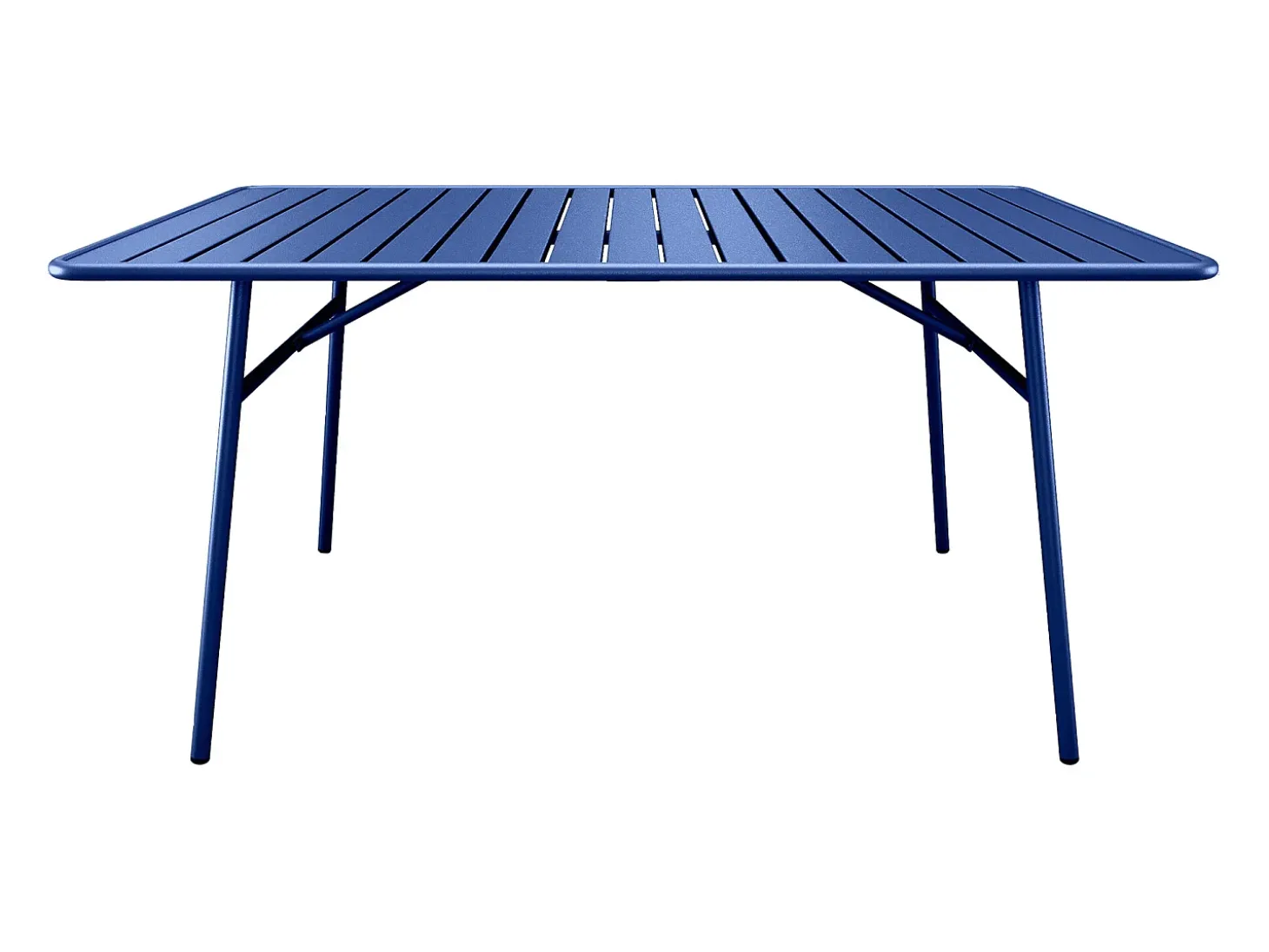 Sala de jantar de jardim em metal mesa e 8 cadeiras empilháveis Azul noite - MIRMANDE de MYLIA