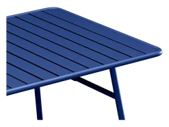 Sala de jantar de jardim em metal mesa e 8 cadeiras empilháveis Azul noite - MIRMANDE de MYLIA