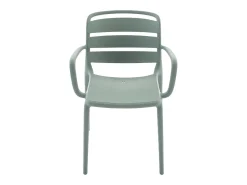 Sala de jantar de jardim em polipropileno - uma mesa L.90 cm e 2 cadeiras empilháveis - Cáqui - MOAH de MYLIA