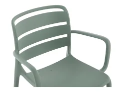 Sala de jantar de jardim em polipropileno - uma mesa L.90 cm e 2 cadeiras empilháveis - Cáqui - MOAH de MYLIA