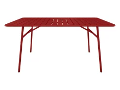 Sala de jantar de jardim em metal: 1 mesa, 4 cadeiras, 2 poltronas - Vermelhas - MIRMANDE