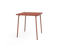 Sala de jantar de jardim em metal - uma mesa C.70 cm e 2 cadeiras empilháveis - Terracotta - MIRMANDE da MYLIA