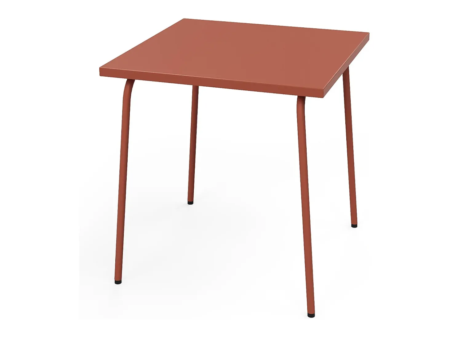 Sala de jantar de jardim em metal - uma mesa C.70 cm e 2 cadeiras empilháveis - Terracotta - MIRMANDE da MYLIA