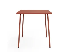Sala de jantar de jardim em metal - uma mesa C.70 cm e 2 cadeiras empilháveis - Terracotta - MIRMANDE da MYLIA