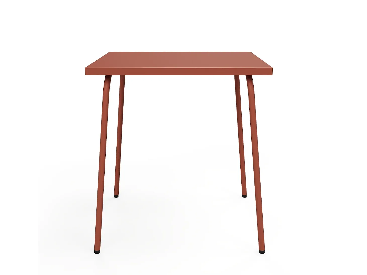 Sala de jantar de jardim em metal - uma mesa C.70 cm e 2 cadeiras empilháveis - Terracotta - MIRMANDE da MYLIA