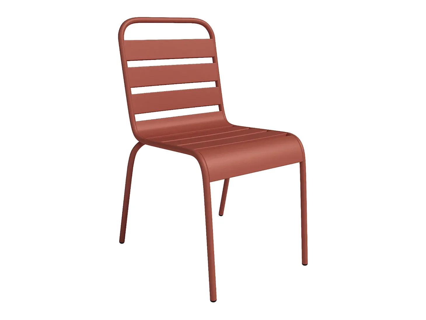 Sala de jantar de jardim em metal - uma mesa C.70 cm e 2 cadeiras empilháveis - Terracotta - MIRMANDE da MYLIA