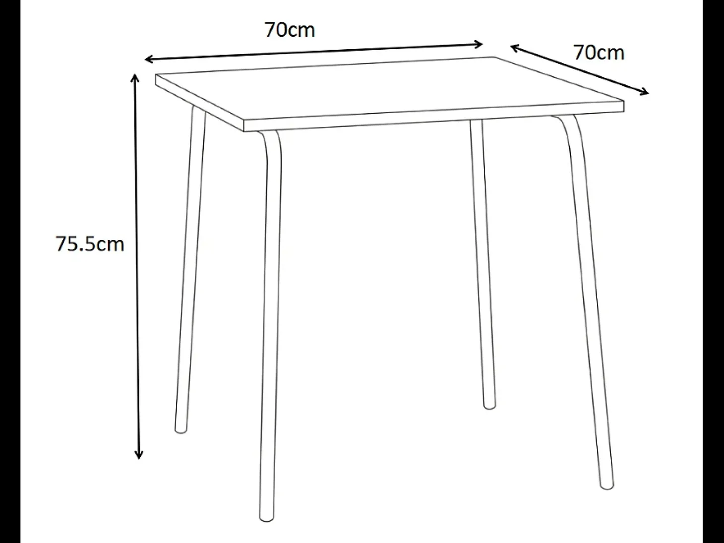 Sala de jantar de jardim em metal - uma mesa C.70 cm e 2 cadeiras empilháveis - Terracotta - MIRMANDE da MYLIA