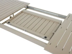 Sala de jantar de jardim em alumínio: uma mesa extensível C.205/286.5 cm e 10 cadeiras empilháveis - Taupe - VELYRA da MYLIA