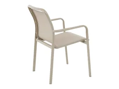 Sala de jantar de jardim em alumínio: uma mesa extensível C.205/286.5 cm e 10 cadeiras empilháveis - Taupe - VELYRA da MYLIA