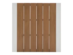 Sala de jantar de jardim em alumínio: uma mesa L.80 cm e 2 cadeiras empilháveis - Natural claro e branco - LIOUS da MYLIA