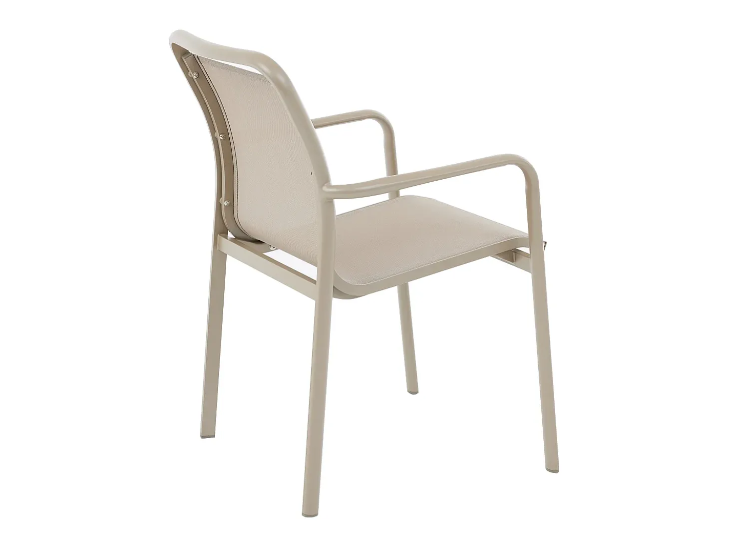 Sala de jantar de jardim em alumínio: uma mesa extensível L.205/286,5 cm e 6 cadeirões empilháveis - Taupe - VELYRA da MYLIA